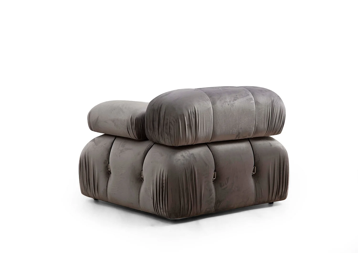 Canapé modulable 3 places velours Bubble-Couleur Gris