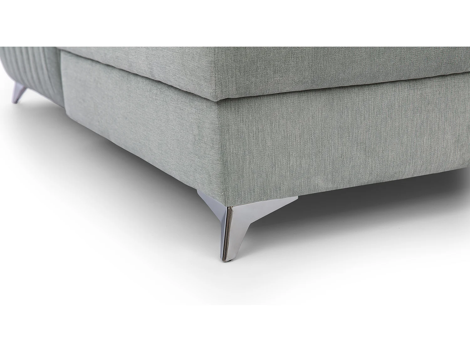 Canapé d'angle U tissu jaune coffre de rangement à droite Kalante 347cm