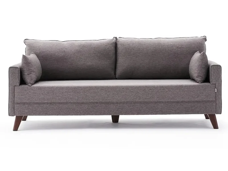 Canapé 3 places tissu marron clair Davoz 208cm