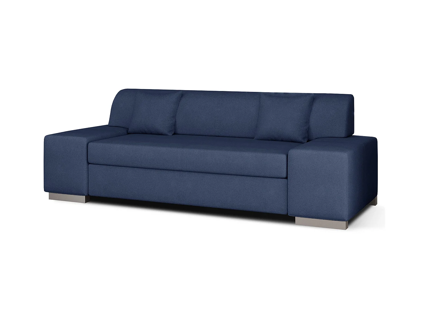 Canapé minimaliste 3-4 places tissu bleu turquin Plazo 210cm