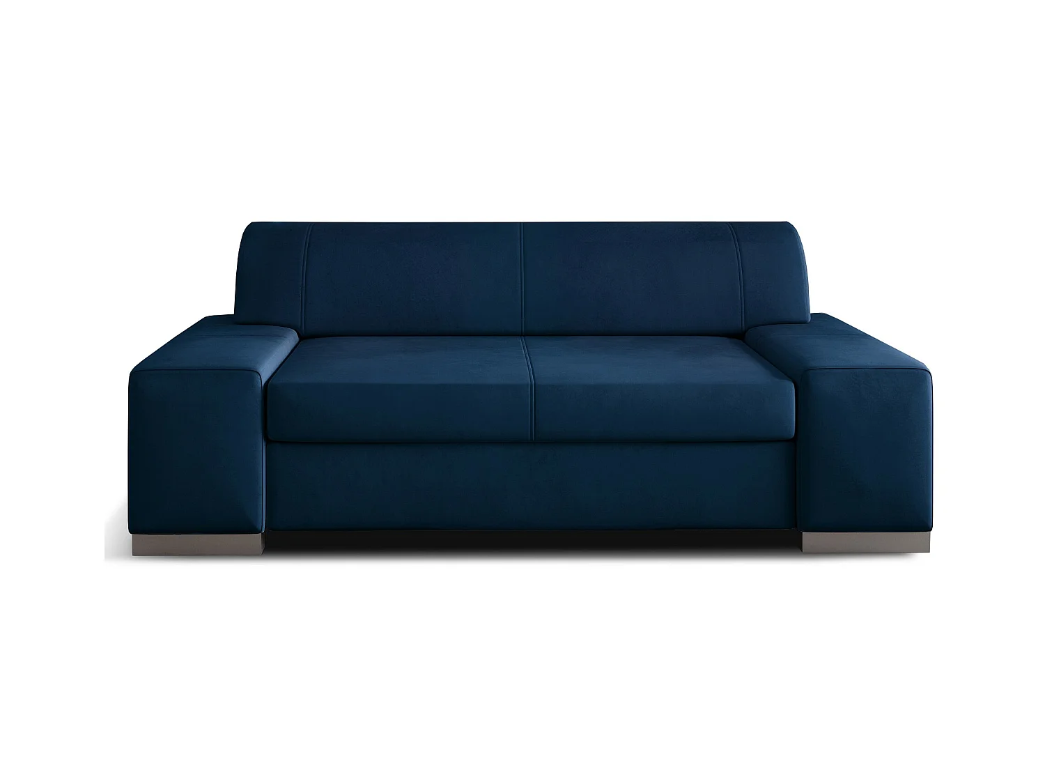 Canapé minimaliste 2-3 places velours bleu marine Plazo 190cm