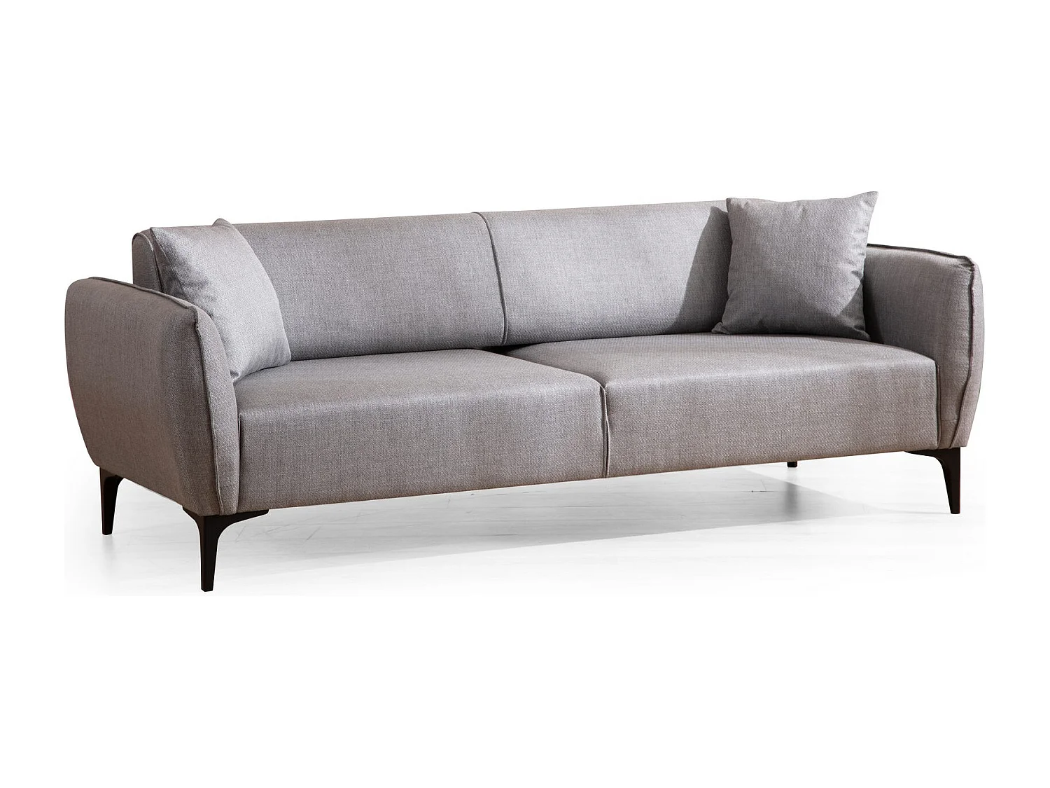 Canapé droit 3 places tissu gris clair Bellano 220cm