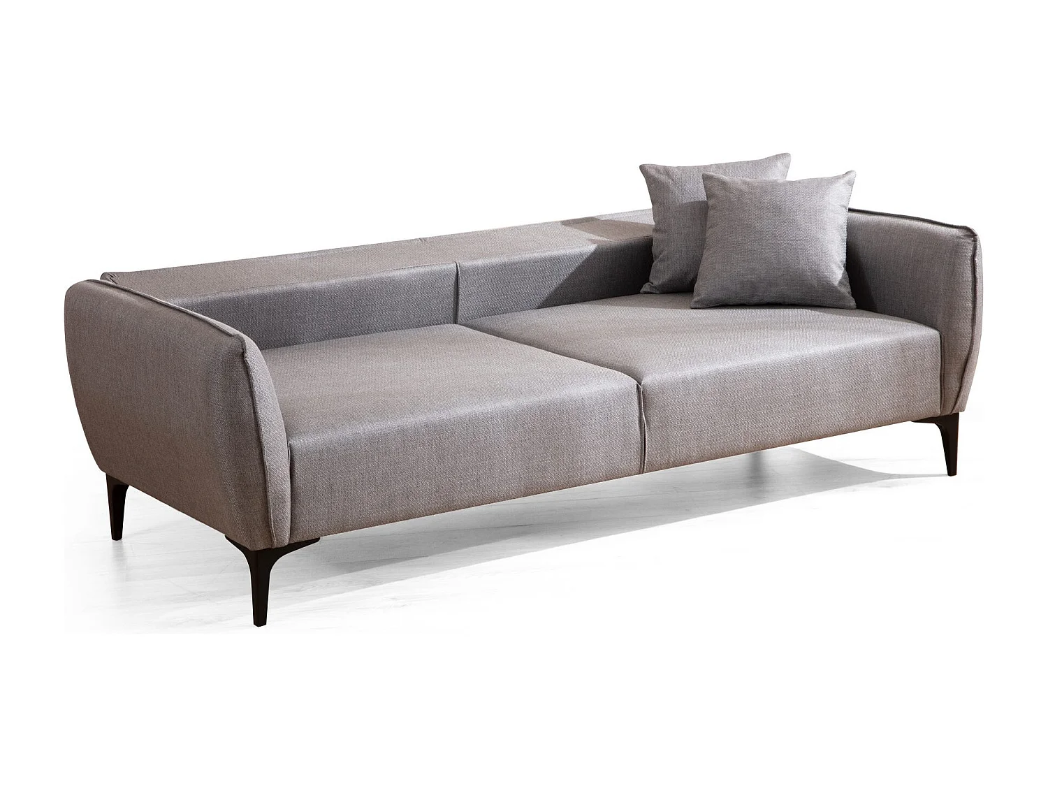 Canapé droit 3 places tissu gris clair Bellano 220cm