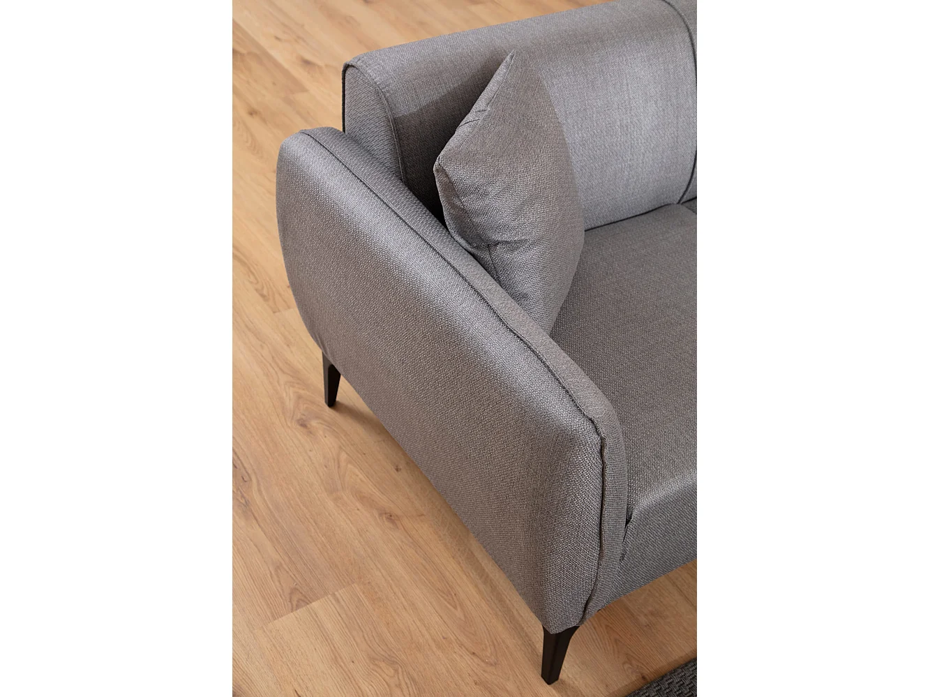 3-zits rechte bank in lichtgrijze stof Bellano 220 cm