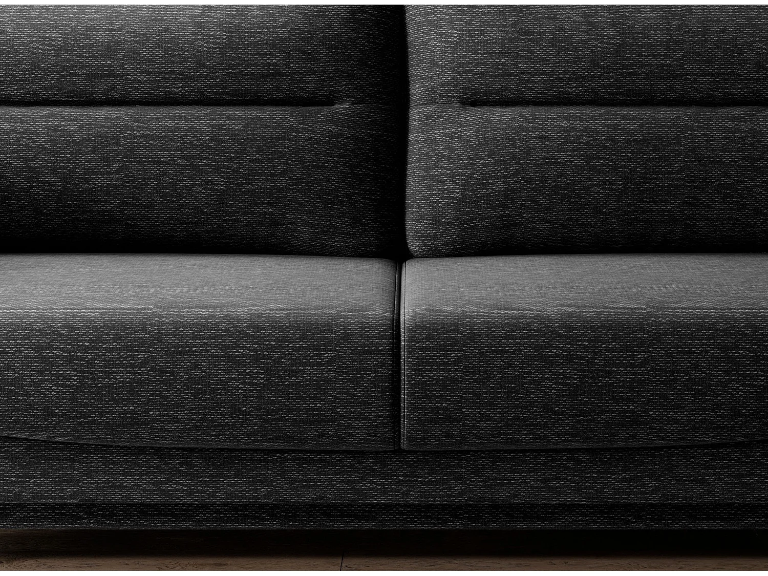 3/4-zits slaapbank in donkergrijs gemêleerde stof Zurik 236 cm