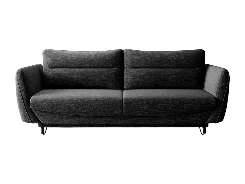 3/4-zits slaapbank in donkergrijs gemêleerde stof Zurik 236 cm