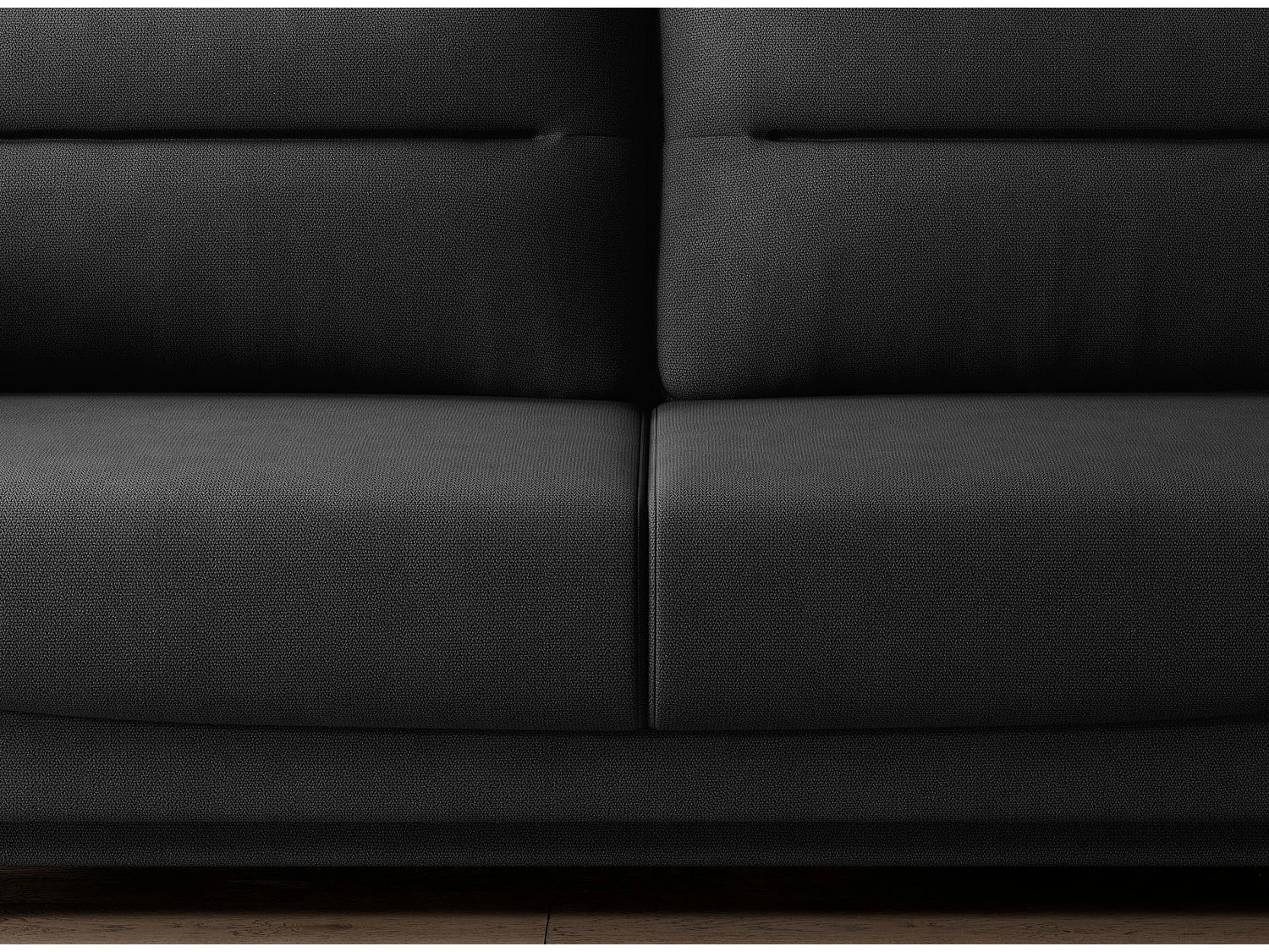 3/4-zits slaapbank zwarte stof Zurik 236 cm 2