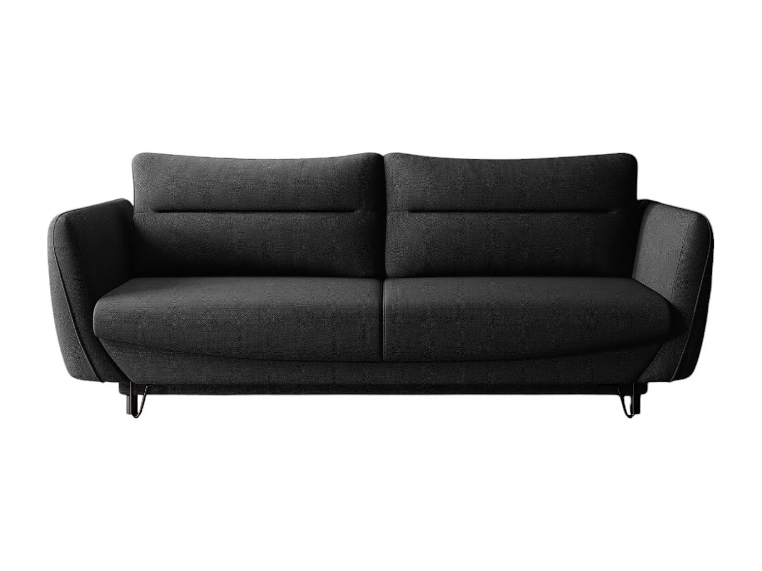 3/4-zits slaapbank zwarte stof Zurik 236 cm 2