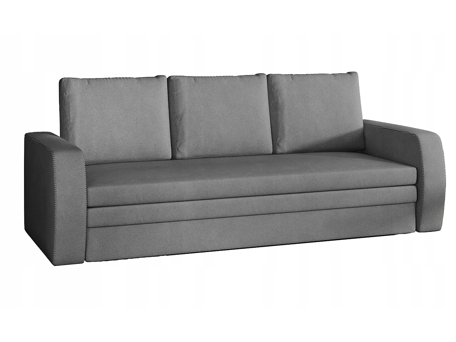 Canapé lit tissu gris avec coffre de rangement Liverna 220cm