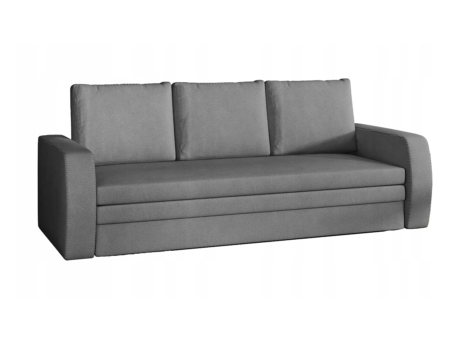 Canapé lit tissu gris avec coffre de rangement Liverna 220cm