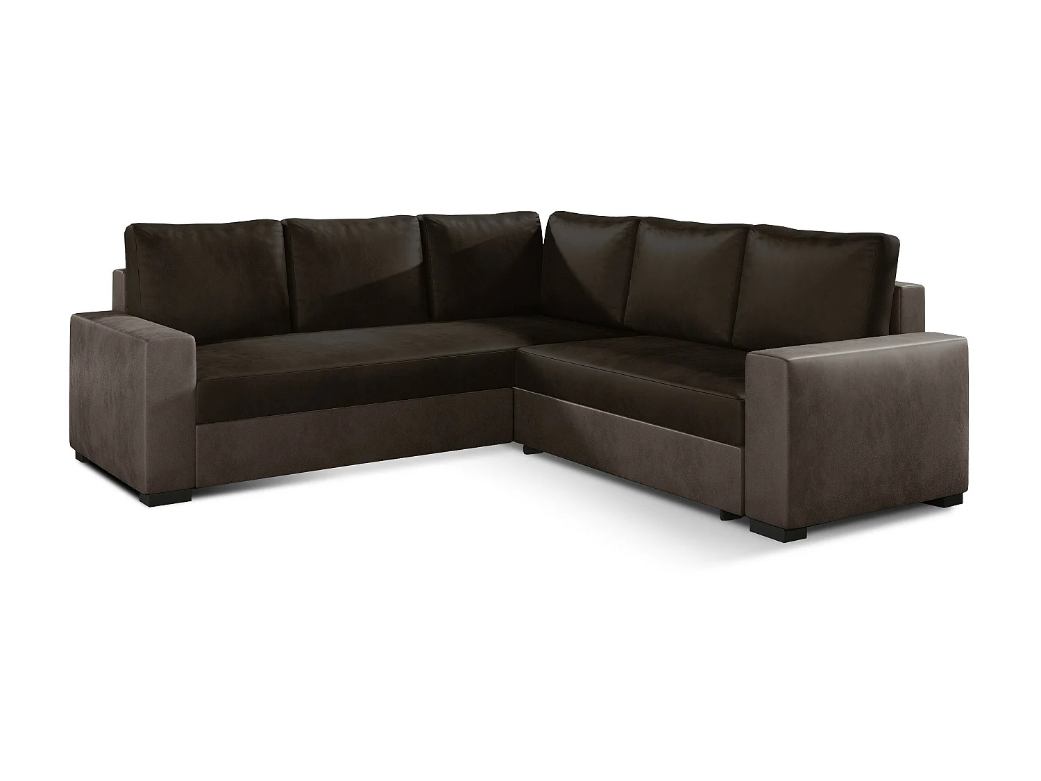 Canapé d'angle convertible velours marron foncé Travor 235cm