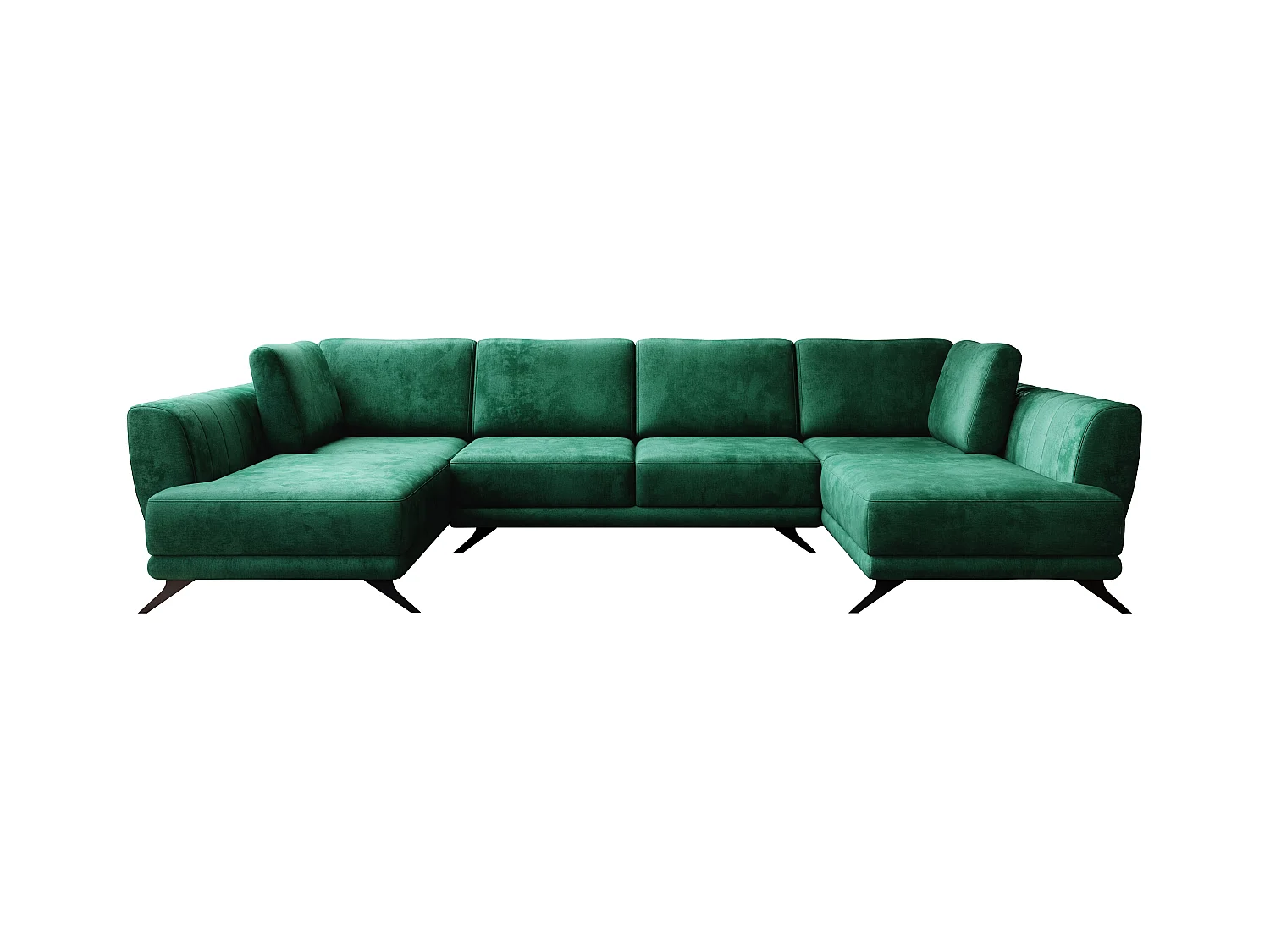 Canapé d'angle panoramique 6 places tissu vert Largos 362cm