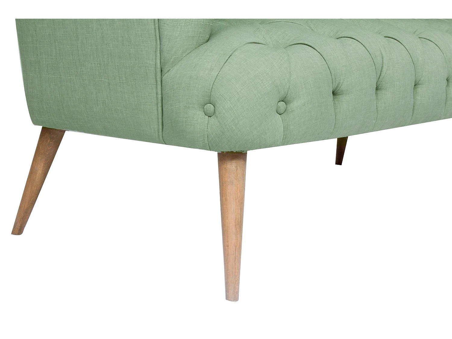 Sofá chesterfield Altadena 249, Verde, 140x75x76cm, Tapiz, Patas: Madera