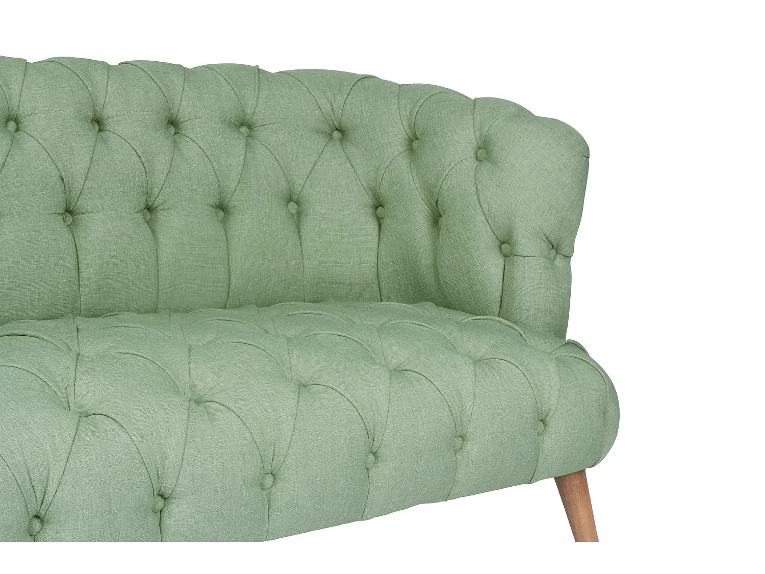 Sofá chesterfield Altadena 249, Verde, 140x75x76cm, Tapiz, Patas: Madera