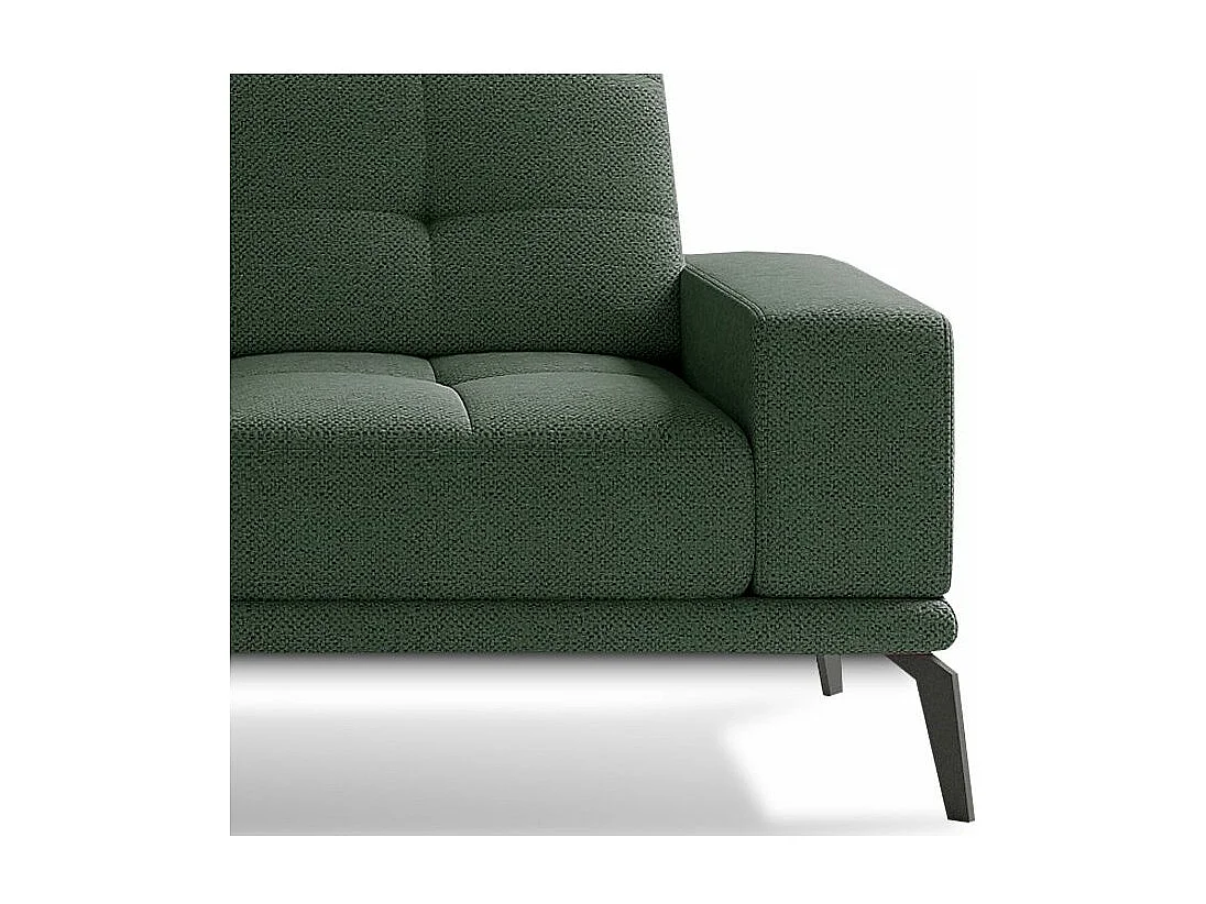 Canapé d'angle gauche 5 places tissu vert avocat Torpille 265cm