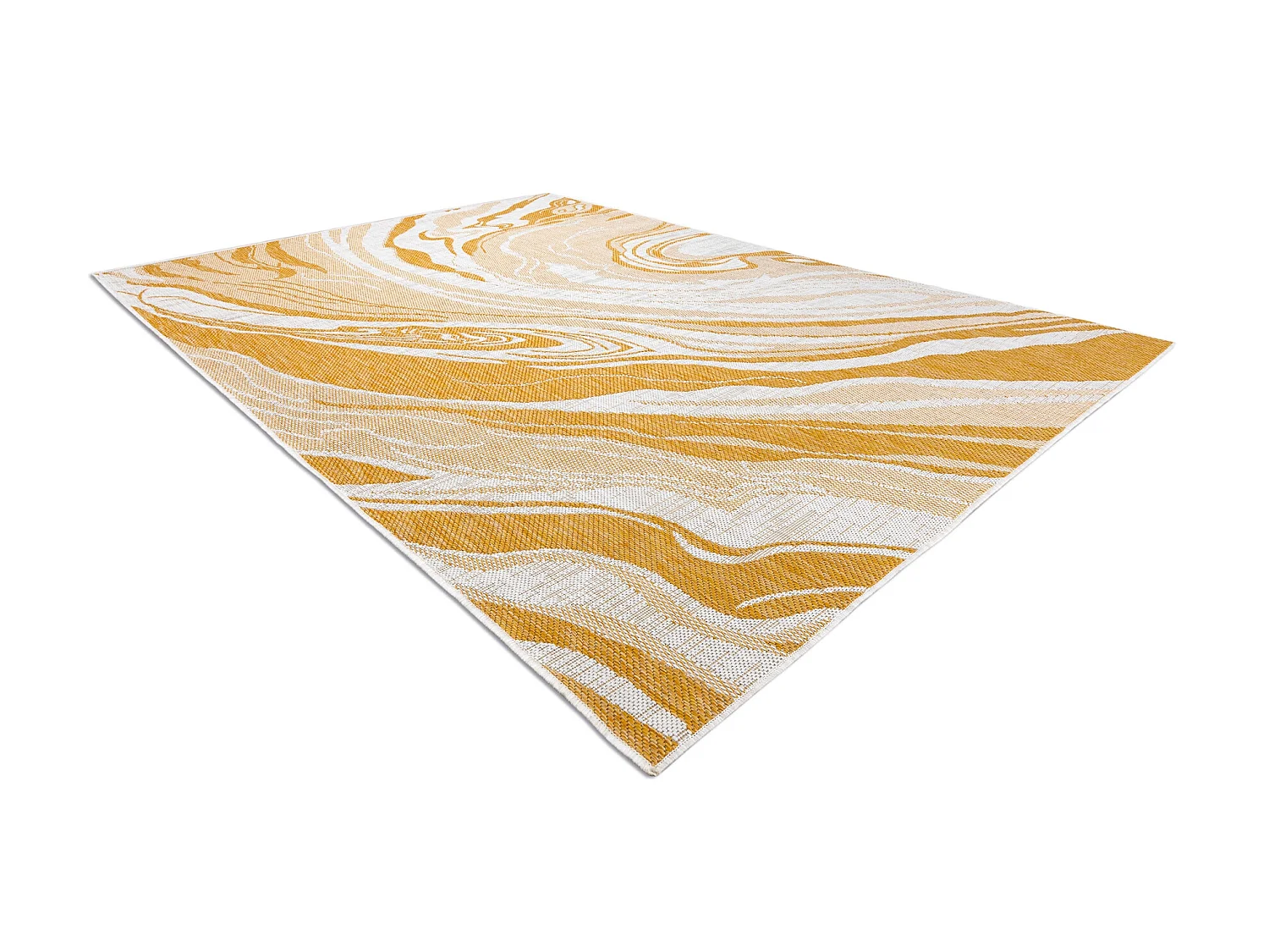 Tapis SIZAL SION Marbre 22169 tissé à plat ecru / jaune / beige 140x190 cm