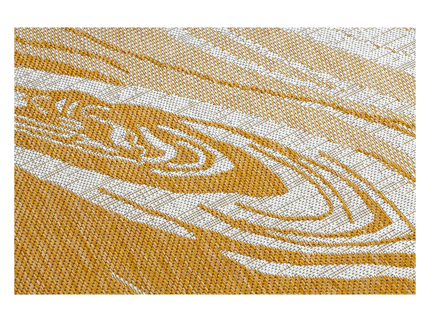 Tapis SIZAL SION Marbre 22169 tissé à plat ecru / jaune / beige 140x190 cm