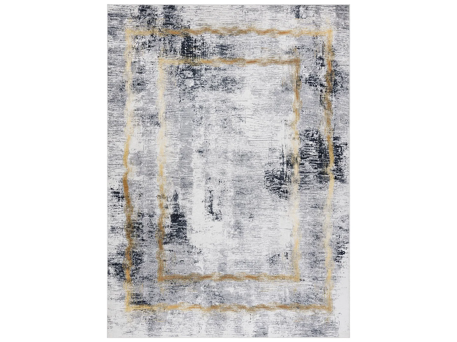 ANDRE 1065 tapijt wasbaar Kader vintage antislip - grijs / goud 120x170 cm