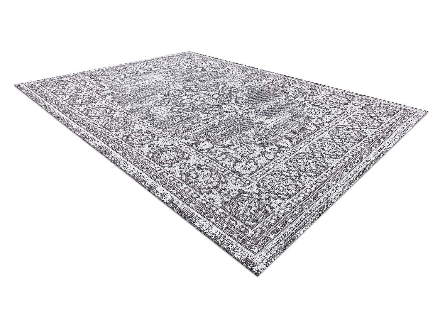 Tapis EN CORDE SIZAL LOFT 21213 Ornement gris / argentin / ivoire 140x200 cm