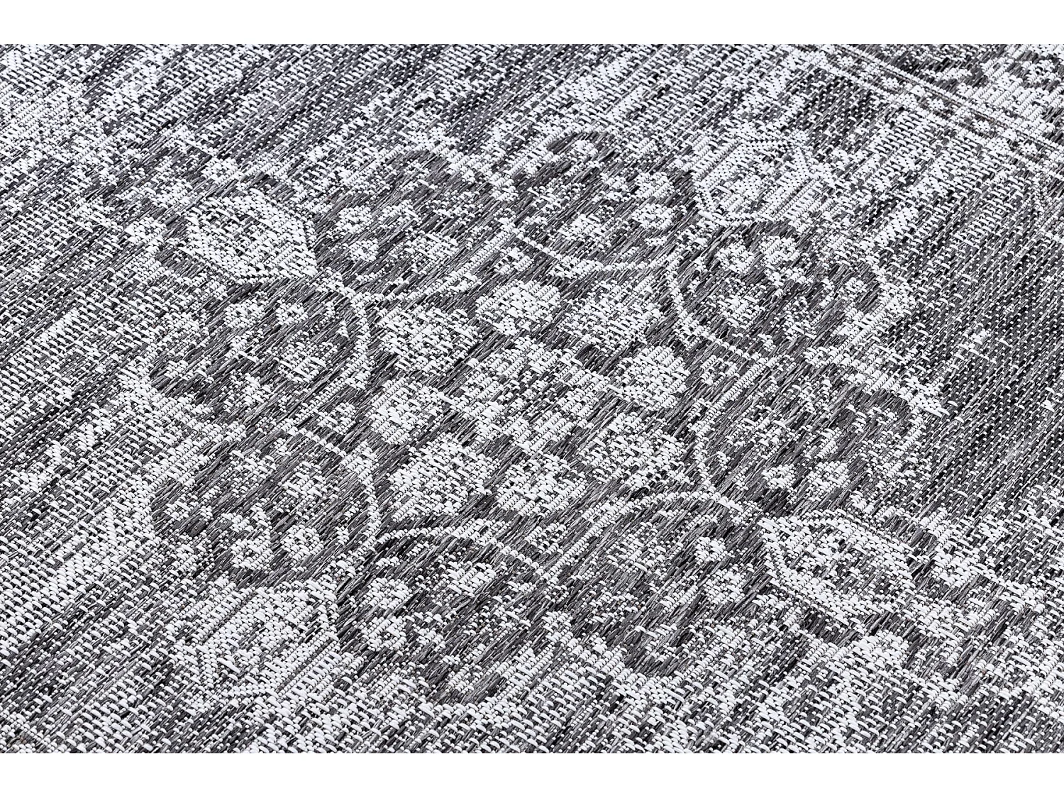 Tapis EN CORDE SIZAL LOFT 21213 Ornement gris / argentin / ivoire 140x200 cm