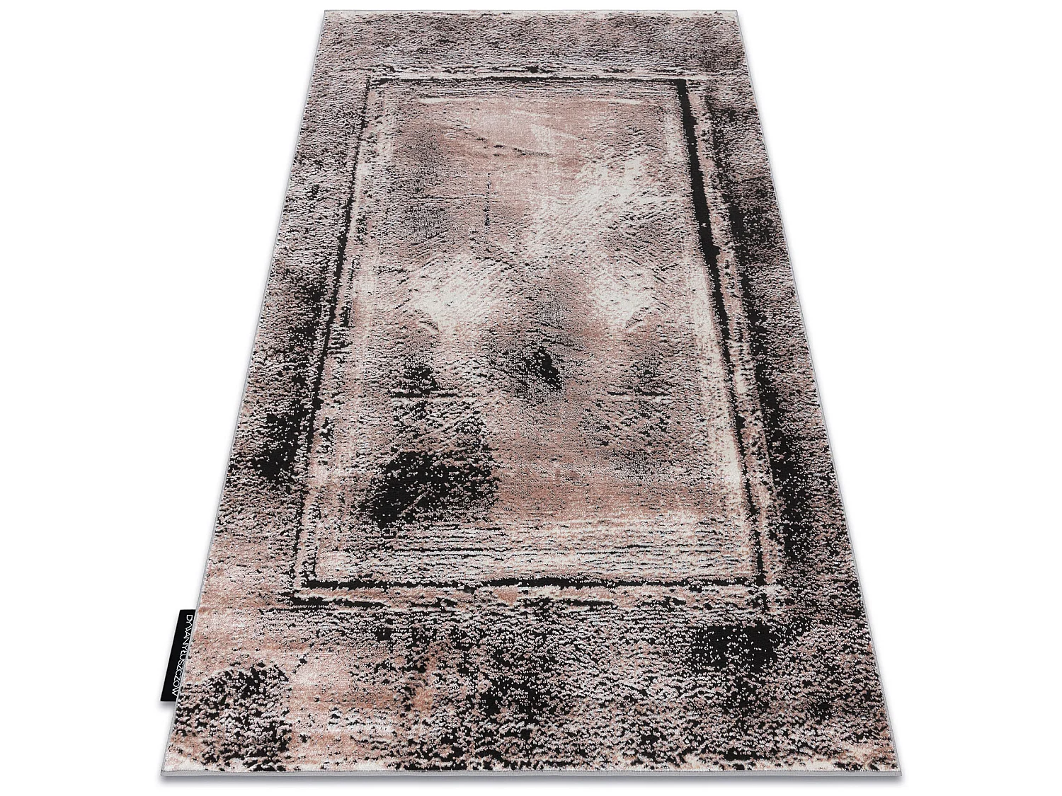 Tapijt DE LUXE modern 634 Frame vintage gewreven - Structureel grijs / 120x170 cm