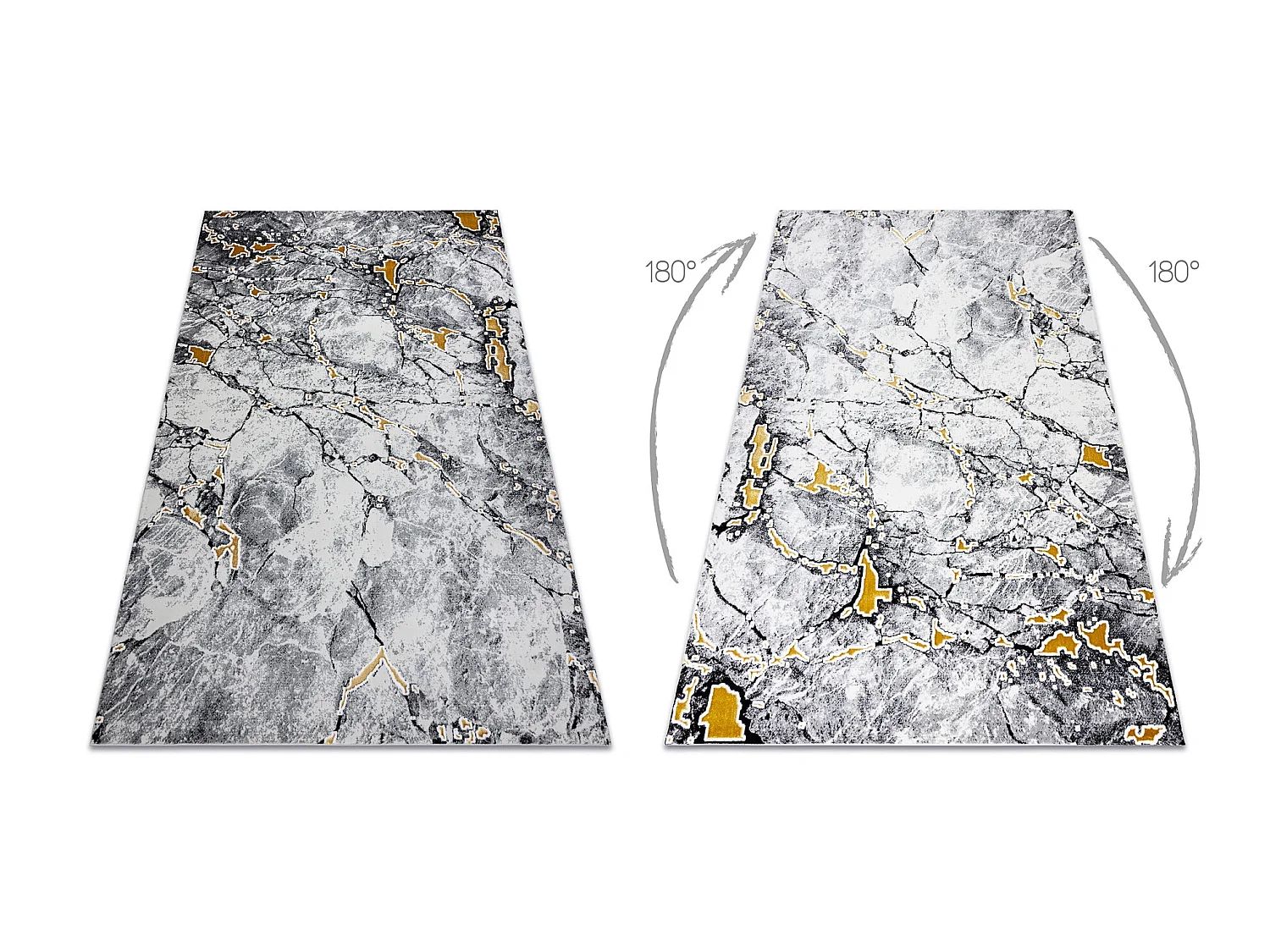 Tapijt GLOSS modern 528A 58 marmeren , steen, stijlvol, glamour ivoor  80x150 cm