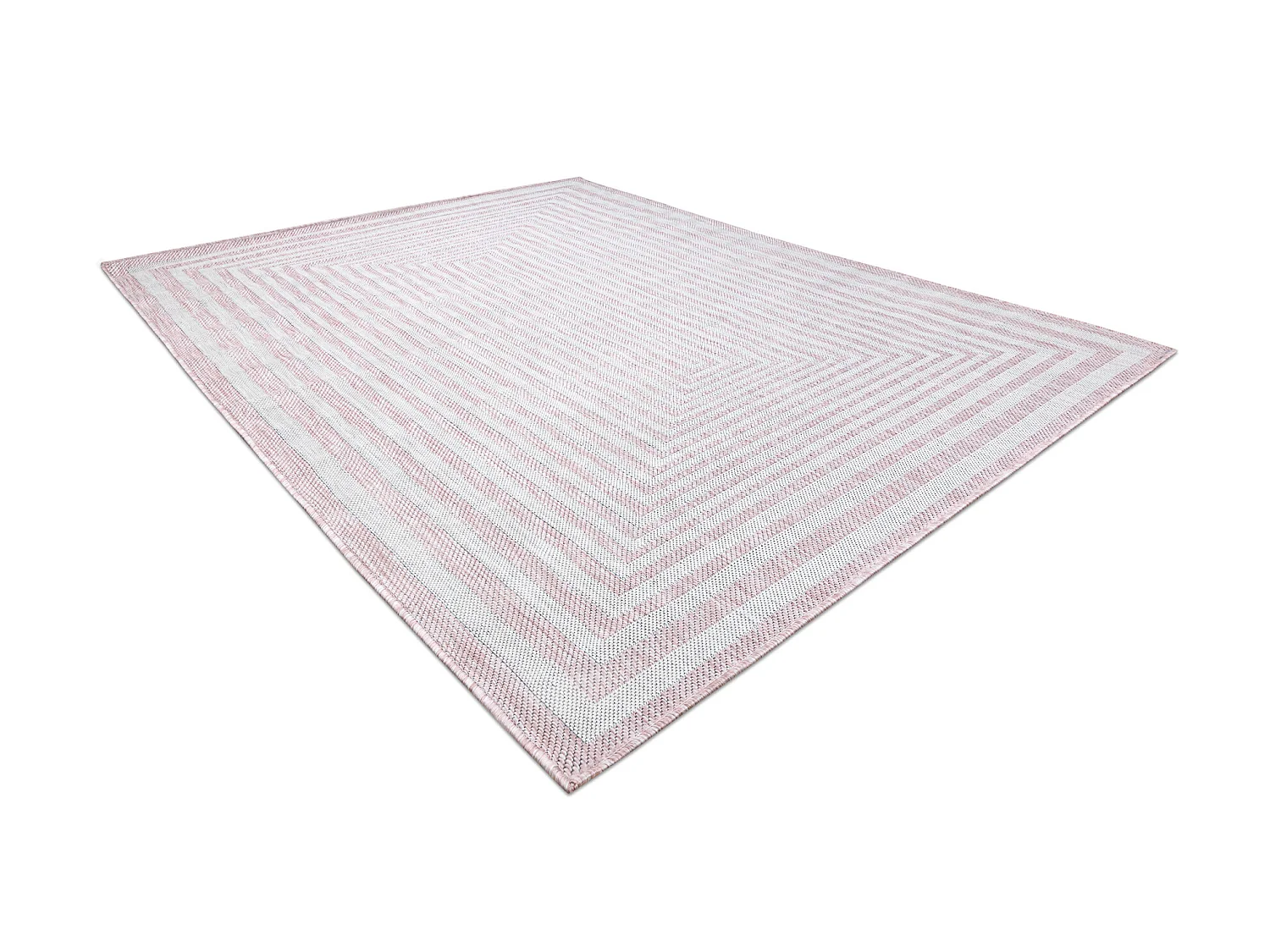 Sisal tapijt SION doolhof 22376 plat te weven roze / ecru 140x190 cm