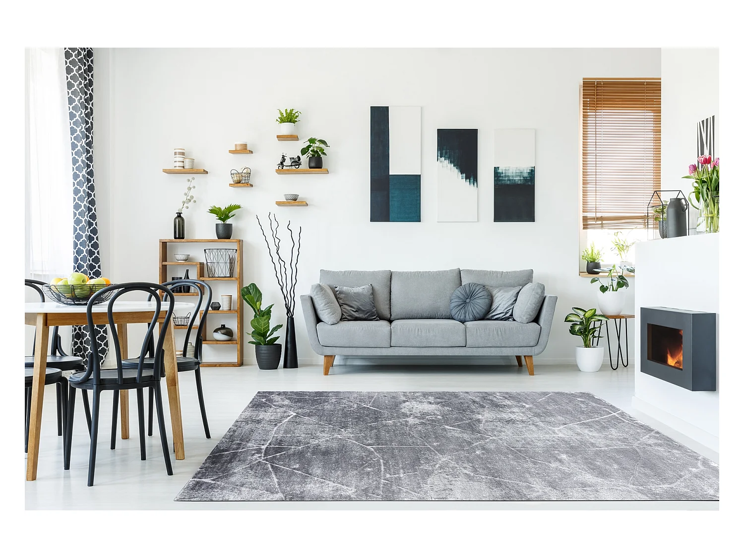 Tapijt MEFE modern 2783 marmeren, structureel, twee poolhoogte , donke 120x170 cm