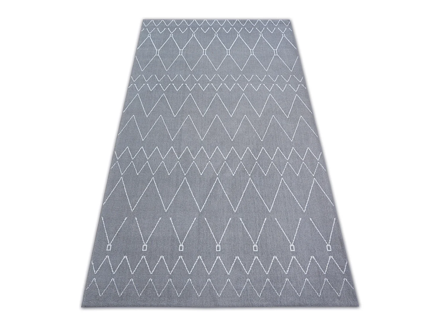 Tapis SENSE Micro 81249 ZIGZAG ETNO argentin/blanc 160x230 cm