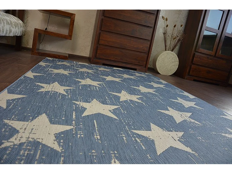 Tapis EN CORDE SIZAL FLAT 48648/591 ÉTOILES 140x200 cm