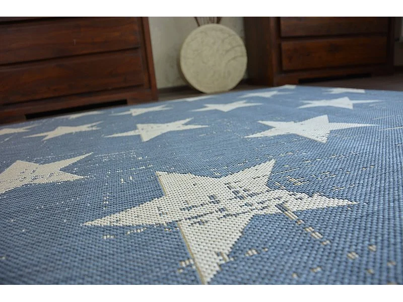 Tapis EN CORDE SIZAL FLAT 48648/591 ÉTOILES 140x200 cm