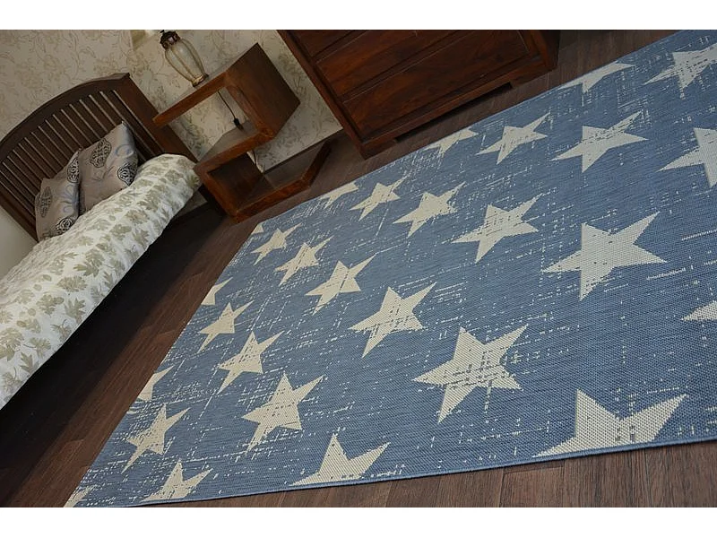 Tapis EN CORDE SIZAL FLAT 48648/591 ÉTOILES 140x200 cm