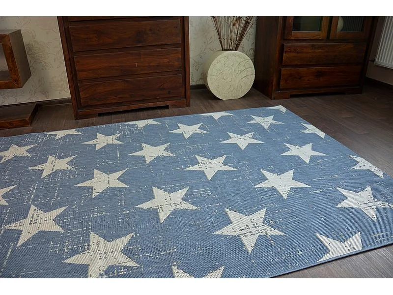 Tapis EN CORDE SIZAL FLAT 48648/591 ÉTOILES 140x200 cm