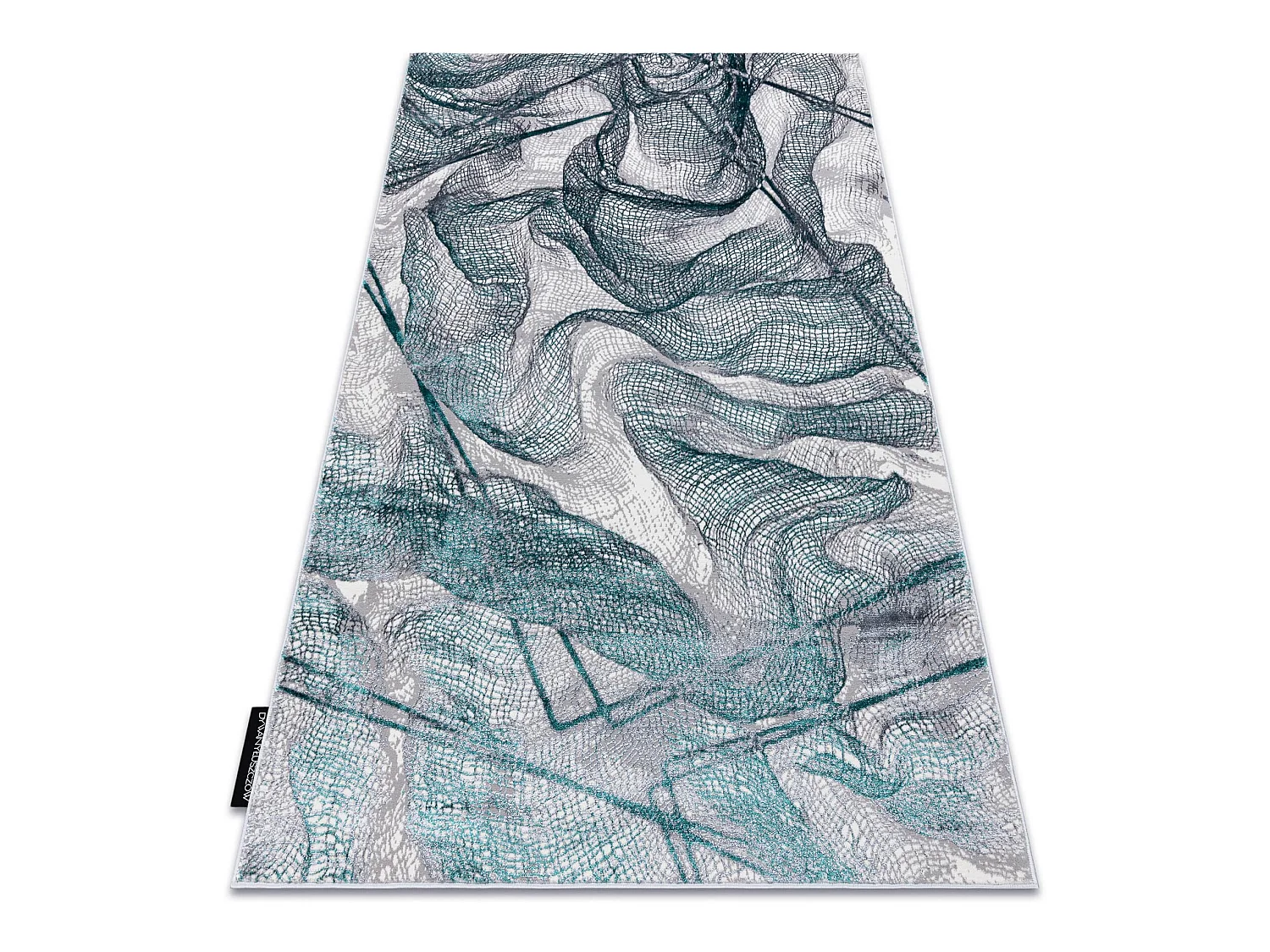 Tapijt DE LUXE modern 621 Netwerk, siatka - Structureel grijs / groen 120x170 cm