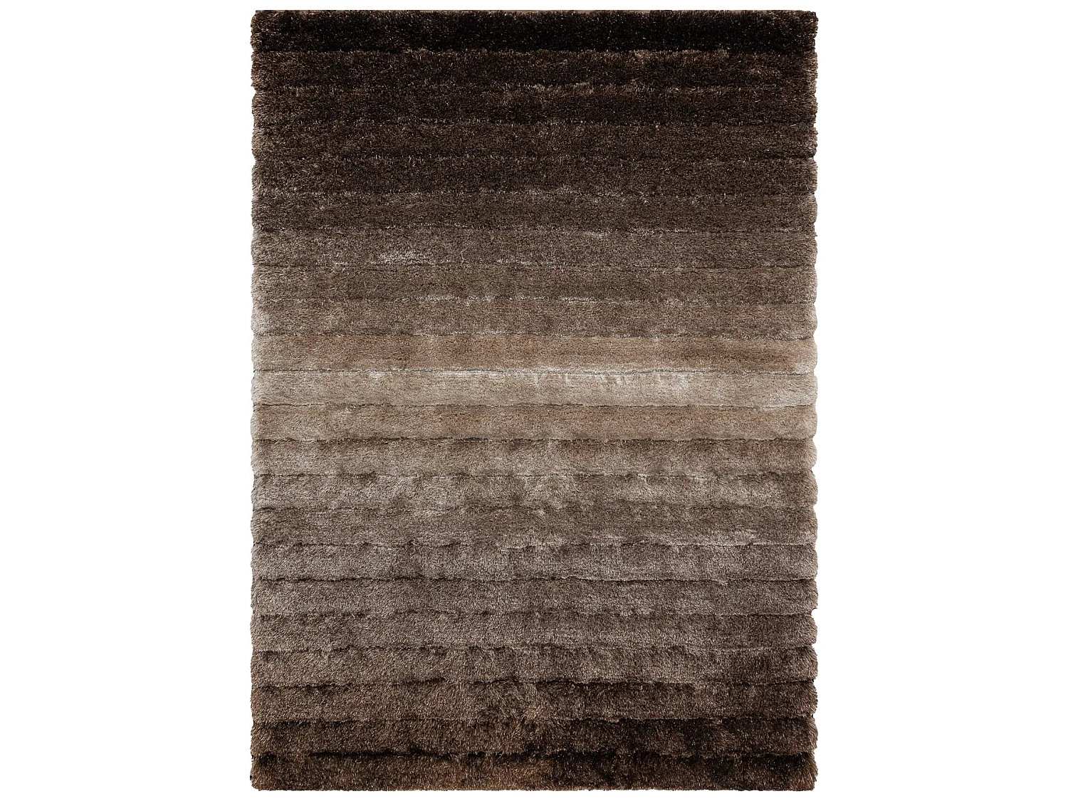 Tapijt shaggy FLIM 007-B3 modern, Strips - Structureel, bruin 80x150 cm