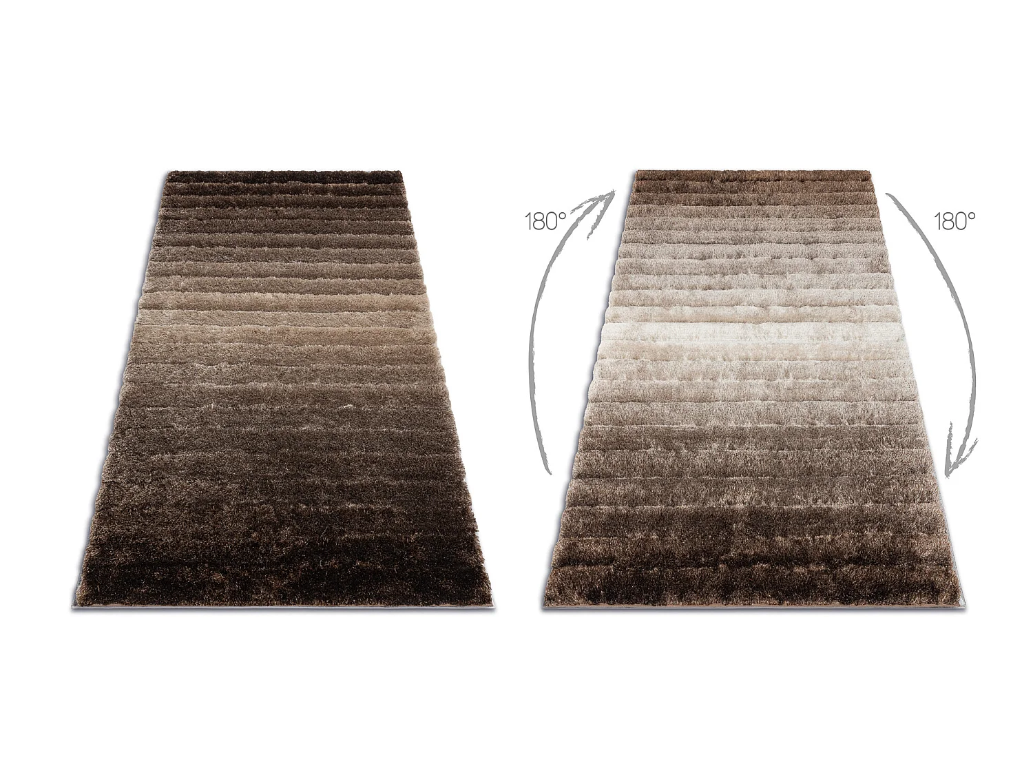Tapis moderne FLIM 007-B3 shaggy, Rayures - Structural marron 80x150 cm