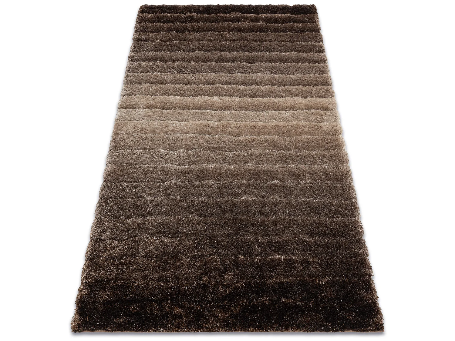 Tapis moderne FLIM 007-B3 shaggy, Rayures - Structural marron 80x150 cm