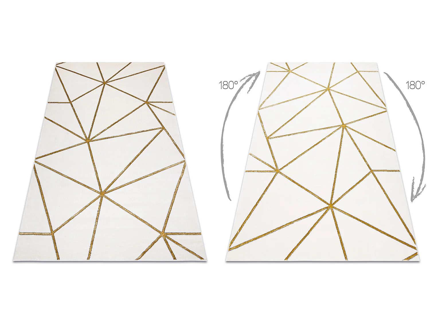 Tapijt EMERALD exclusief 1013 glamour, stijlvol geometrisch room / gou 80x150 cm