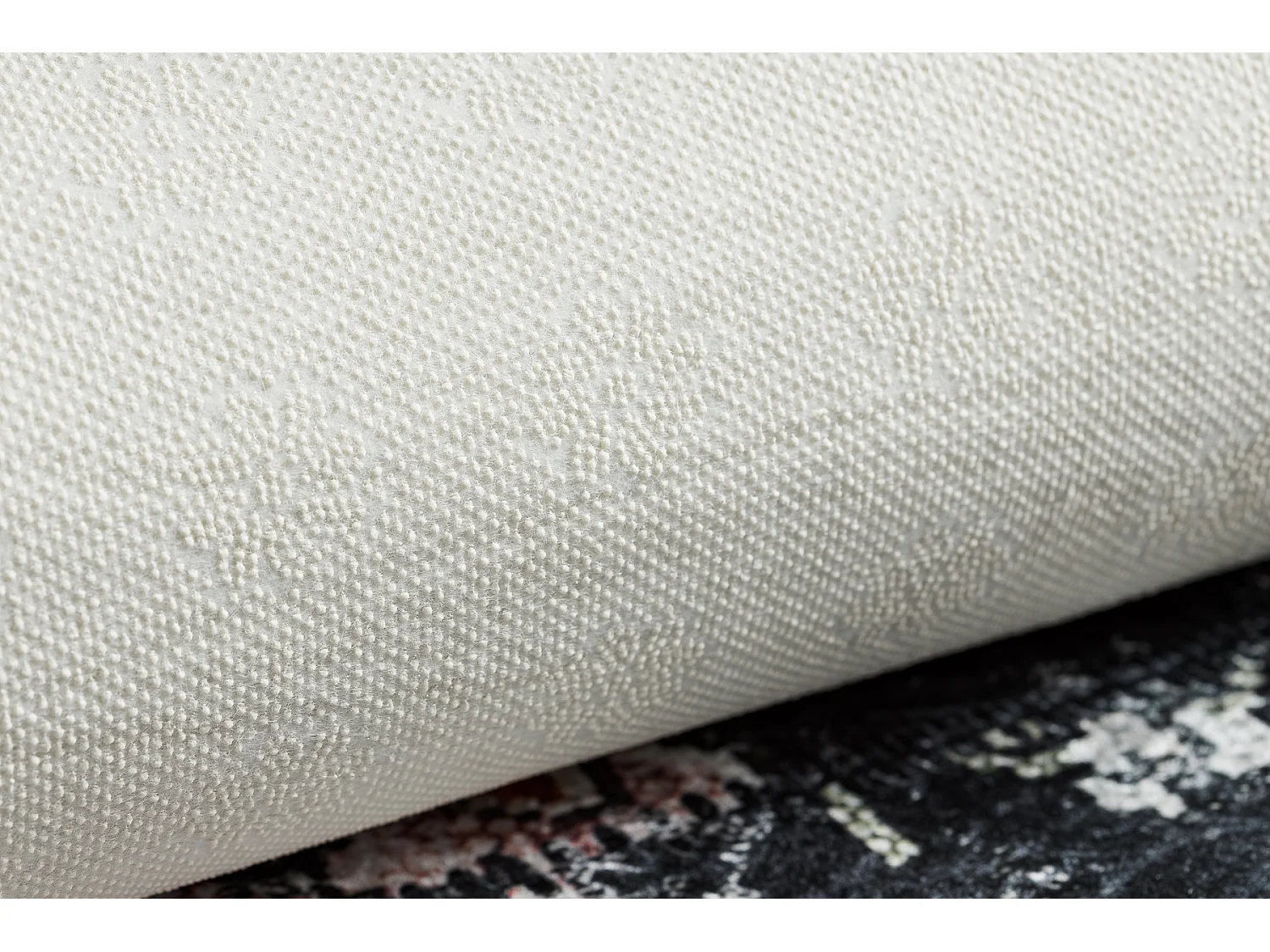 ANDRE 1816D tapijt wasbaar bloemen vintage antislip - wit / rood 80x150 cm