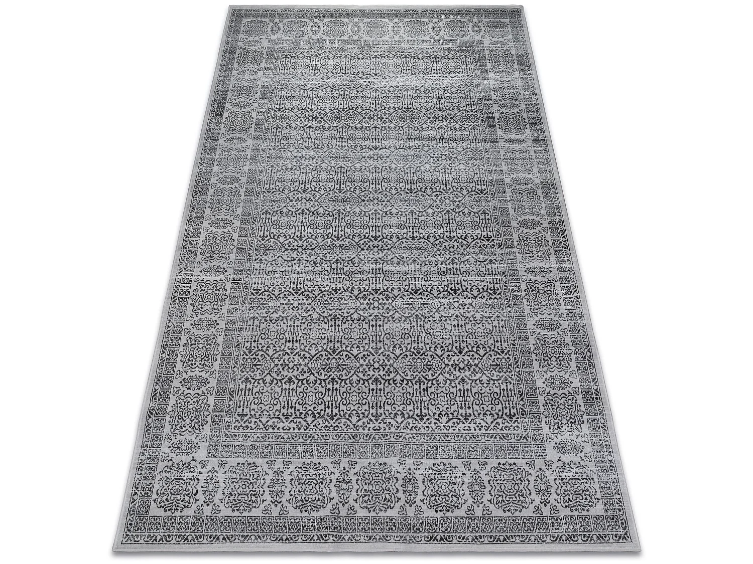 Tapijt NOBIS 84302 zilver/anthracytkleuring - Kader 160x230 cm