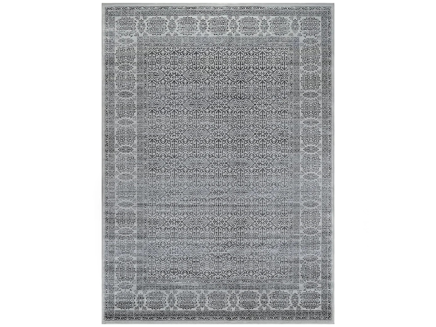 Tapijt NOBIS 84302 zilver/anthracytkleuring - Kader 160x230 cm