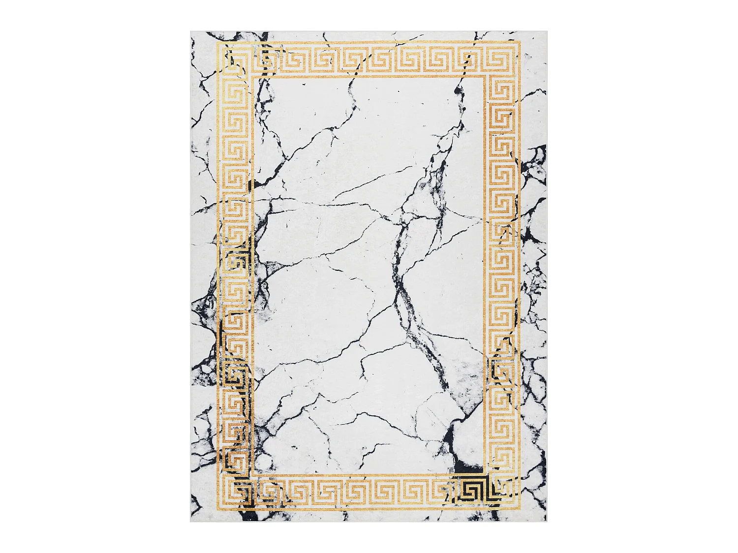 ANDRE 1126 Waschteppich Marmor, griechisch Anti-Rutsch - weiß / gold 120x170 cm