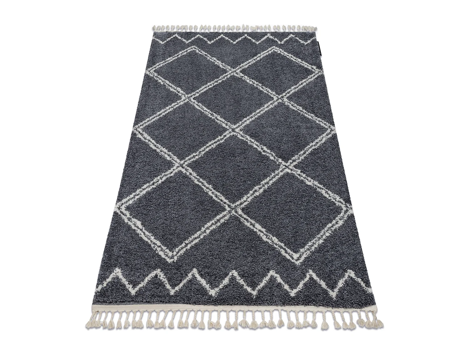 Tapis BERBER ASILA B5970 gris et blanc Franges berbère marocain shagg 80x150 cm