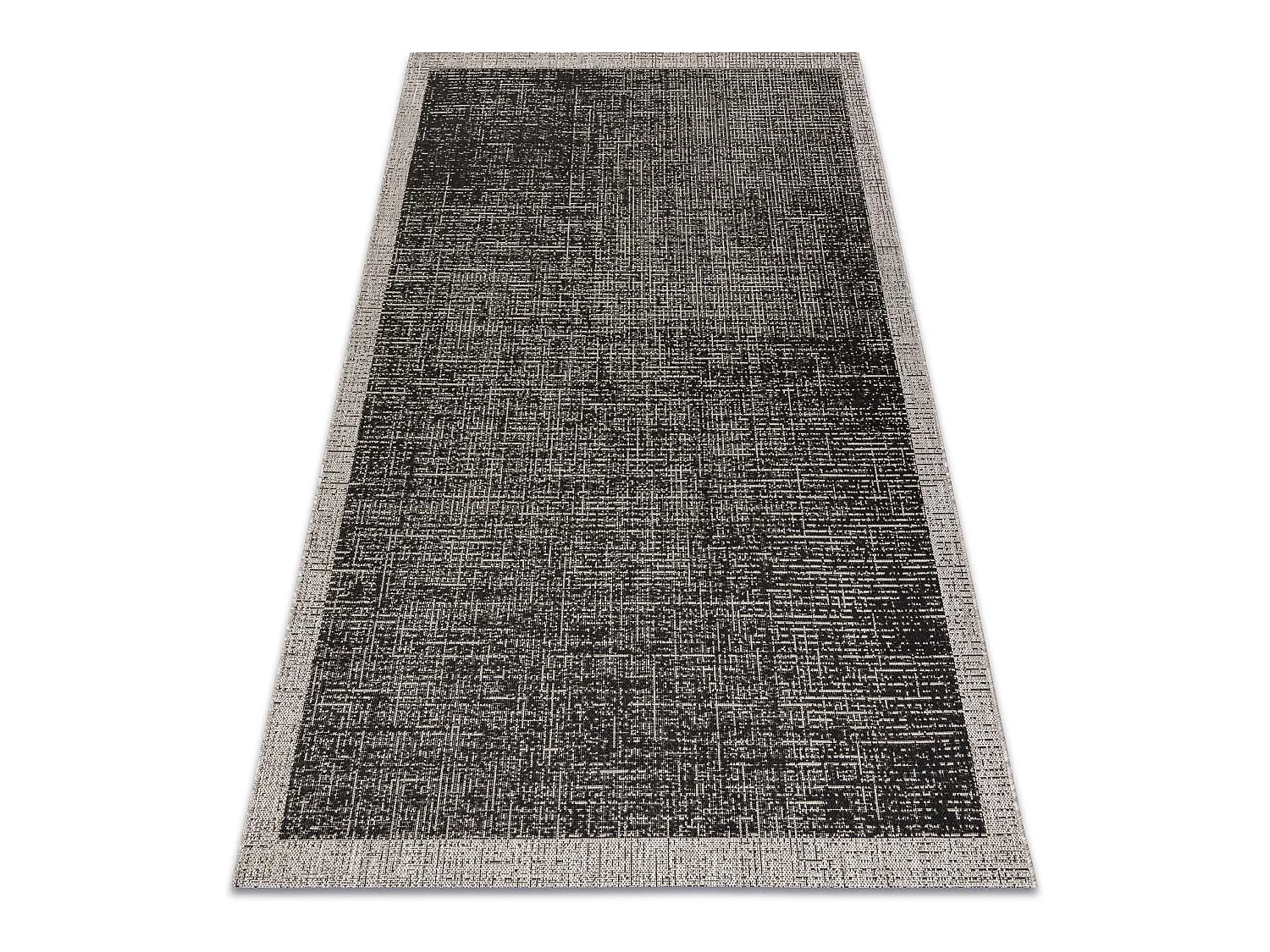 TAPIS EN CORDE SIZAL FLOORLUX 20401 Cadre noir / argentin 160x230 cm