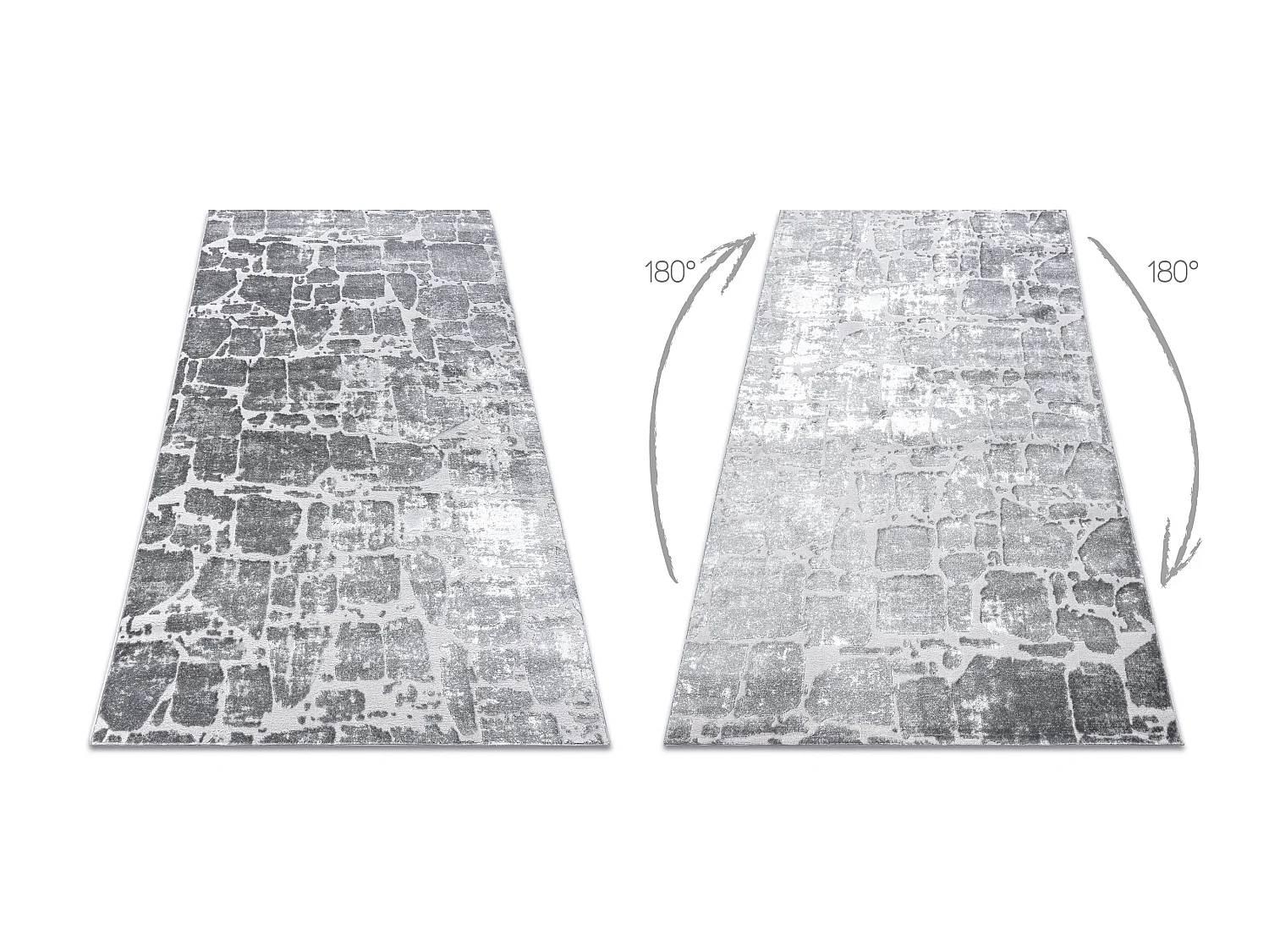 Tapijt MEFE modern 6184 Straatstenen , - Structureel, twee poolhoogte  200x290 cm