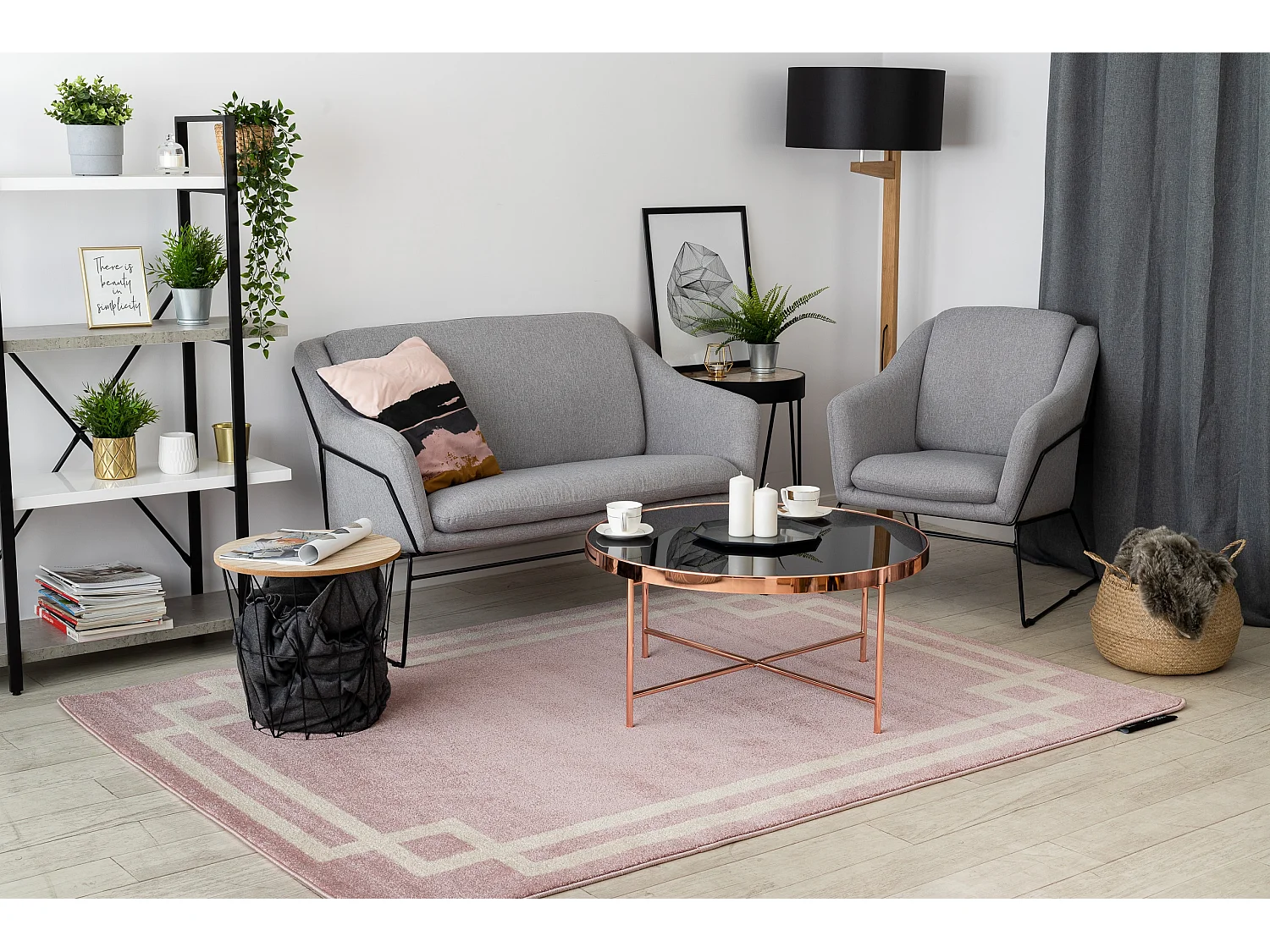 Tapijt HAMPTON Lux rozekleuring 120x170 cm