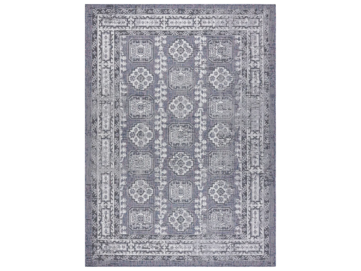 Tapis SIZAL SION Cadre, ornement, vintage 2832 tissé à plat bleu / r 200x290 cm
