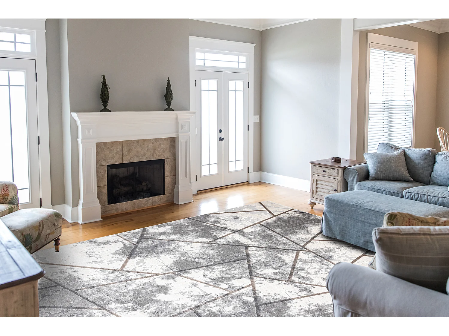 Tapijt NOBLE modern 1518 67 Versleten , geometrisch , Structureel, twe 140x190 cm