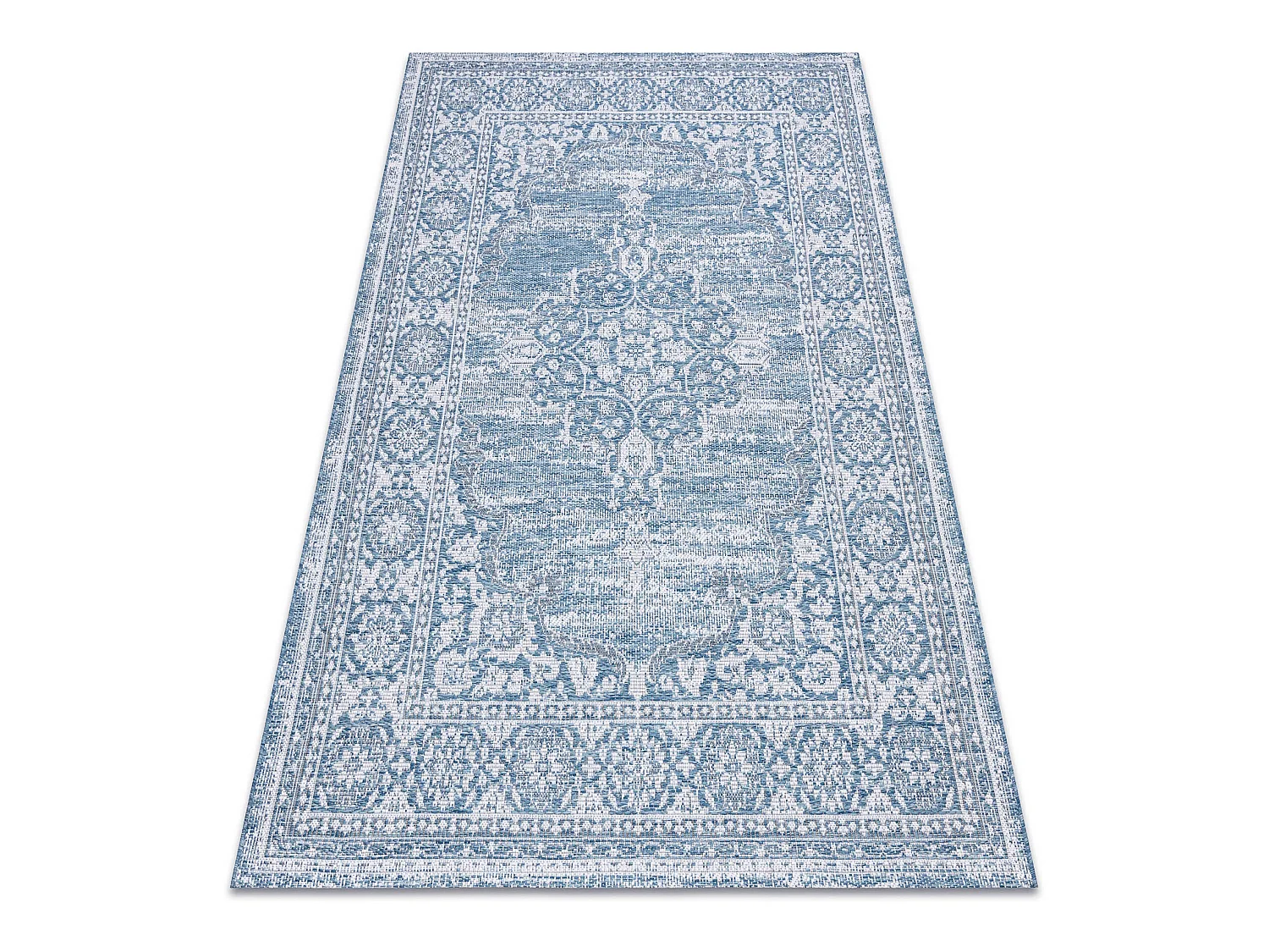 Tapis EN CORDE SIZAL LOFT 21213 Ornement bleu / argentin / ivoire 200x290 cm