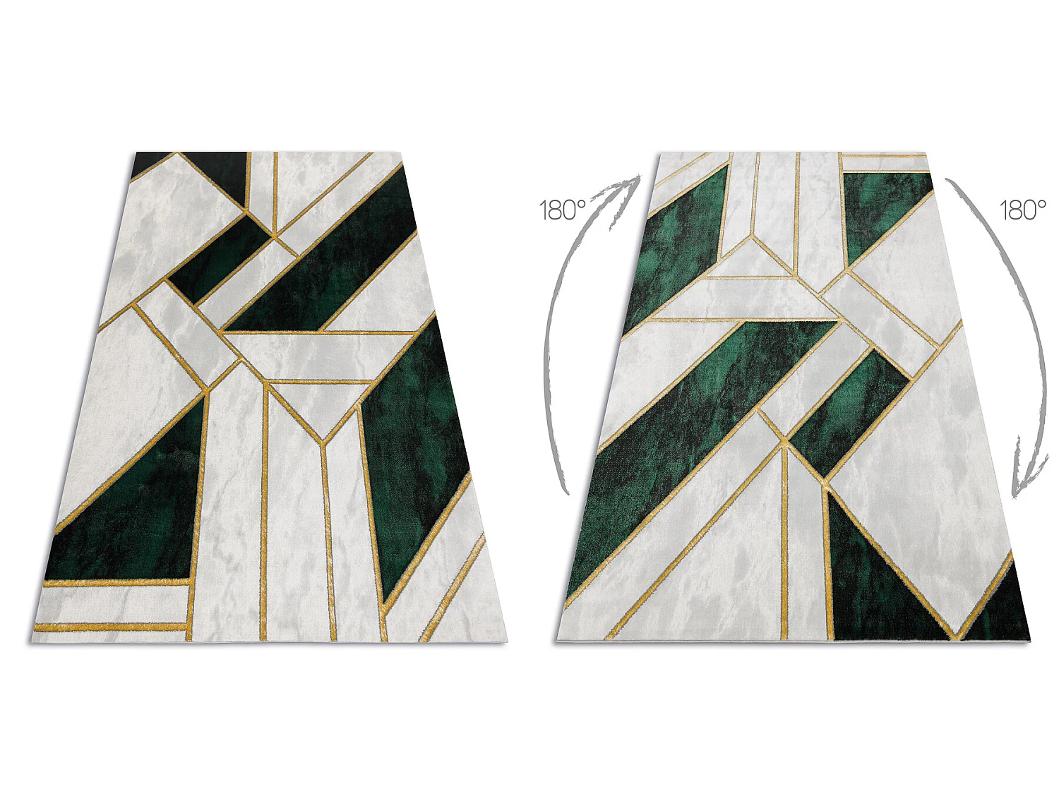 Tapis EMERALD exclusif 1015 glamour, élégant marbre, géométrique b 140x190 cm